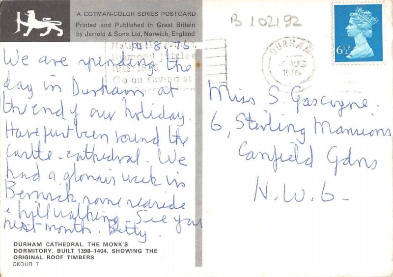 B102192 durham cathedral the monk s  uk