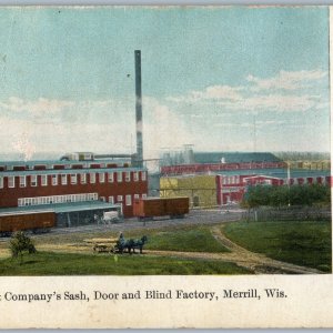 c1910s Merrill WI Factory Stange & Co Sash Door Logging Lumber Mill Railway A195