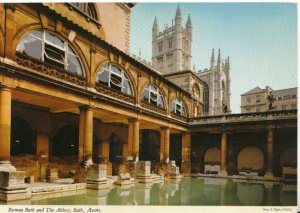 Somerset Postcard - Roman Bath and The Abbey - Bath - Avon - TZ8591 