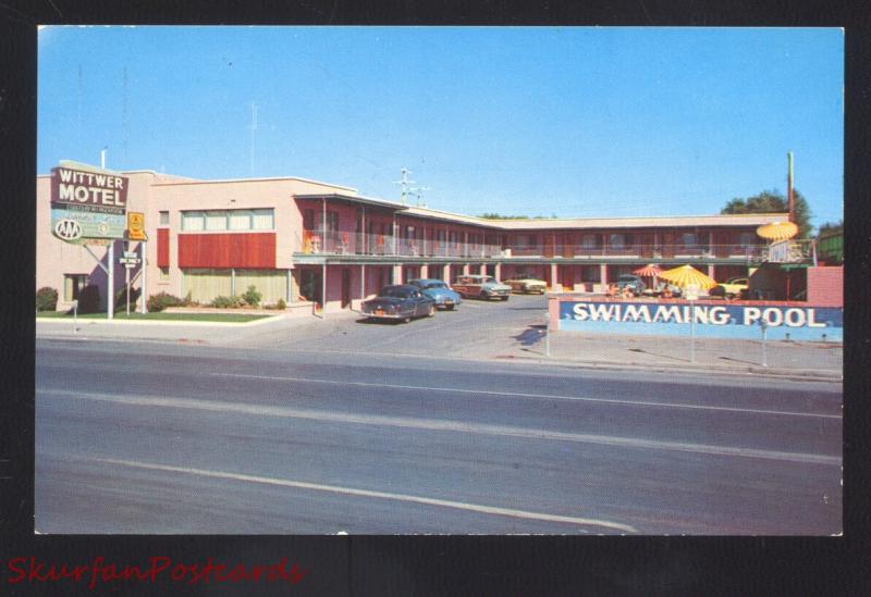 LAS VEGAS NEVADA WITTWER MOTEL RESTAURANT OLD CARS ADVERTISING POSTCARD