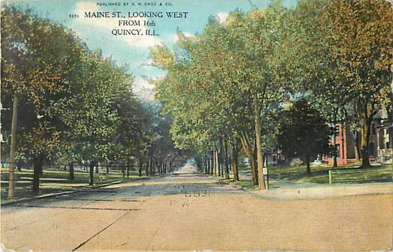 D/B Main St. Looking East from 16th Quincy Illinois 1908