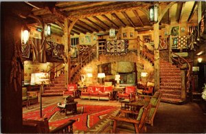 El Rancho Hotel Route 66 Gallup NM Lobby Area Vintage Postcard R52