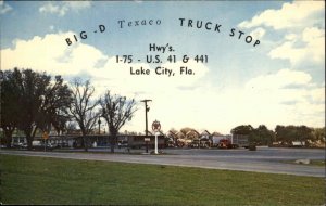 Lake City Florida FL Truck Stop c1950s-60s Postcard