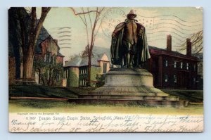 Deacon Samuel Chapin Statue Springfield  MA 1907 Rotograph UDB Postcard P15