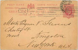 Entier Postal Stationery 1p Southampton in 1905 for New York