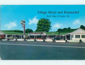 Unused 1950's OLD CARS & VILLAGE RESTAURANT & MOTEL London Kentucky KY s6776@