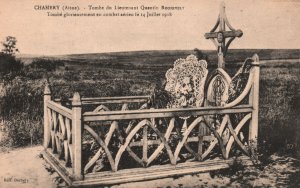 Vintage Postcard Chamery Aisne Tombe Du Lieutenant Quintin Roosevelt Tombe