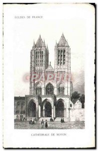 Old Postcard Churches From France Cathedrale De Noyon