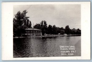 Minneapolis MN Postcard RPPC Photo Lake View Lodge Mission Farms Highland STA 7