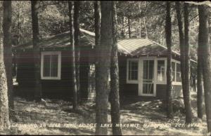 Heafford Junction WI Cabin 28 Deer Trail Lodge Lake Nokomis Real Photo Postcard