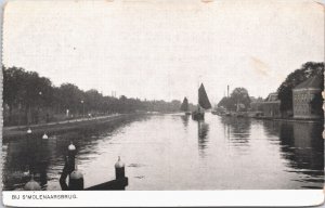 Netherlands Bij 's-Molenaarsbrug Vintage Postcard 09.17