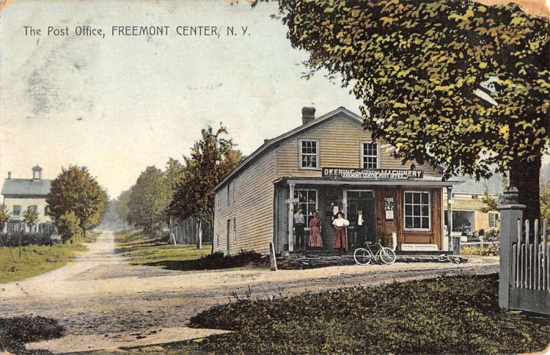 Freemont Center New York Post Office Street View Antique Postcard K37621