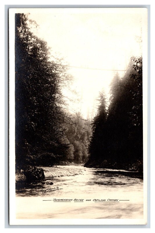 RPPC Capilano Suspension Bridge Vancouver BC Canada UNP Postcard F21