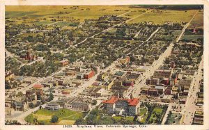 Airplane View Colorado Springs CO 1927 postcard