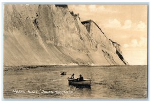 1918 Moens Klint Dronningestolen Cliff in Denmark Boat Canoeing Posted Postcard