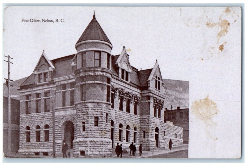 c1910 Post Office Nelson BC Exterior Building Glace Cincinnati Ohio OH Postcard