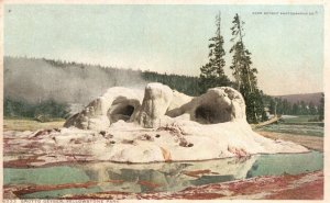 Vintage Postcard 1920's Grotto Geyser Yellowstone National Park Wyoming WY