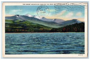 1935 The Snowy Mountains Seen on the Road To Tupper Lake New York NY Postcard 