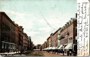 View of Essex Street, Lawrence MA c1910 Vintage Postcard I75