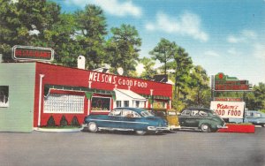 Selma North Carolina Nelson's Good Food Restaurant, Color Linen Postcard U7117