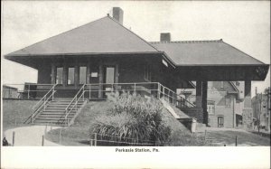 Perkasie Station PA RR Train Depot c1910 Postcard