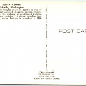 c1960s Tukwila, WA South Center Mall Shopping Center Birds Eye Postcard Vtg A133