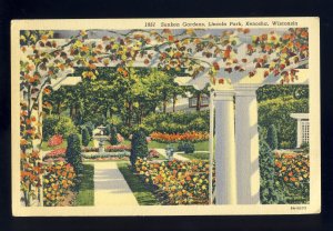 Kenosha, Wisconsin/WI Postcard, Sunken Gardens, Lincoln Park, 1942!