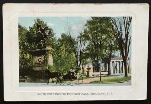 South Entrance to Prospect Park Brooklyn NY 1910 Souvenir Post Card Co 2109 