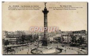 Old Postcard Paris Bastille July Column