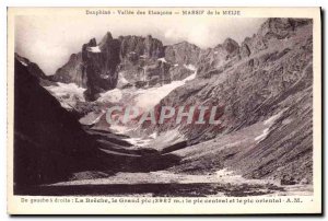 Old Postcard Dauphine Vallee stanchions Massif Meije