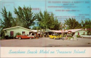 Sunshine Beach Motel on Treasure Island St. Petersburg FL Postcard PC334