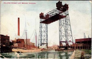 Postcard BRIDGE SCENE Chicago Illinois IL AL8595