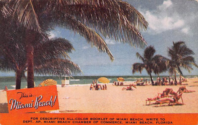 This is Miami Beach, Florida, America's Year 'Round Playground, Postcard