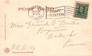 Vintage Postcard 1908 State House And Hooker Monument Boston Massachusetts MA
