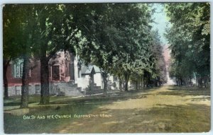 FARMINGTON, Minnesota  MN   OAK STREET Scene M.E. CHURCH  1910 Postcard