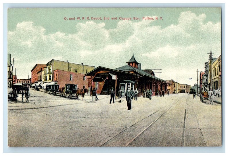 c1910 O and W Railroad Depot 2nd and Cayuga Streets Fulton New York NY