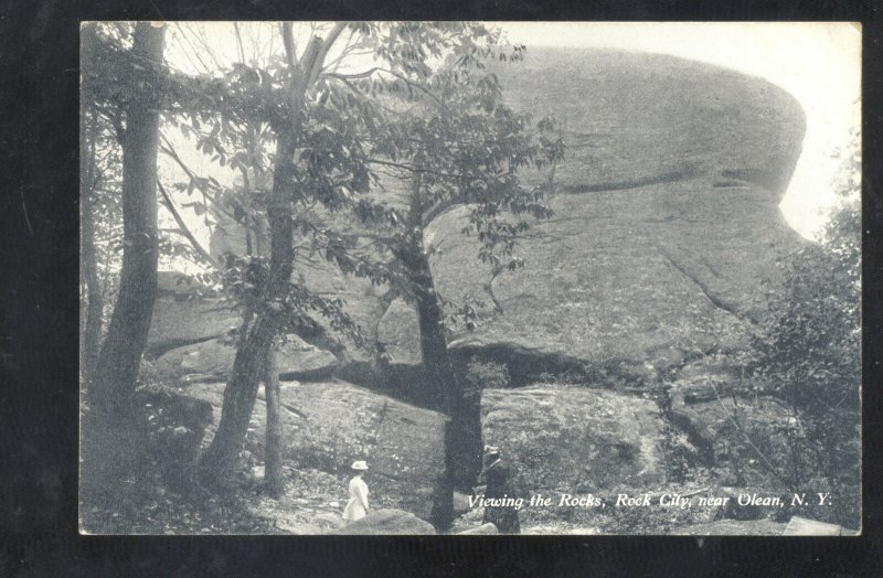 OLEAN NEW YORK ROCK CITY VIEWING THE ROCKS VINTAGE POSTCARD NY