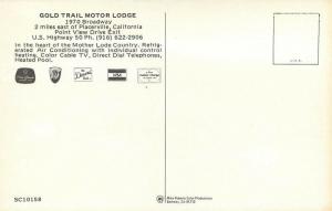 CA, Placerville, California, Gold Trail Motor Lodge, Mike Robert No. SC10158