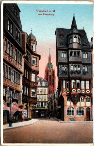 Germany Frankfurt am Main Am Römerberg Vintage Postcard C028