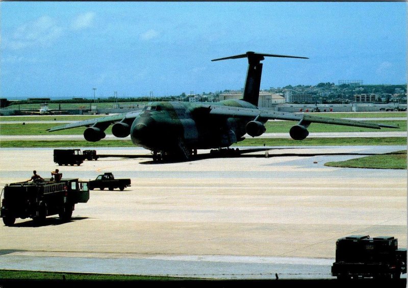 Okinawa, Japan  AIRCRAFT & SUPPORT VEHICLES Military Base Airfield  4X6 Postcard