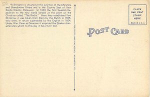 Wilmington Delaware Washington St Bridge Linen Postcard