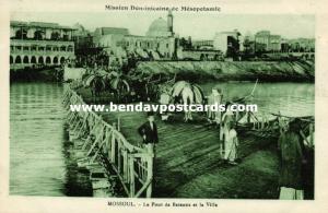 iraq, MOSUL MOSSOUL, Pontoon Bridge and Town with Mosque, Islam (1920s) Mission