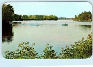 PAW PAW, Michigan MI ~ Water Skiing MAPLE LAKE ca 1950s  Postcard