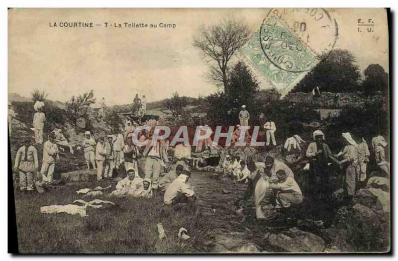 Old Postcard La Courtine The toilet at Camp Militaria