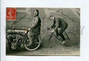 3156727 1908 AUTOGRAPH Coach on Motorcycle HUYBRECHTS cyclist
