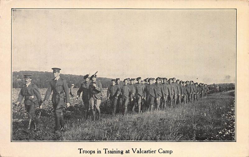 Troops Training at Valcartier Camp, Quebec, Canada, Early Postcard, Unused