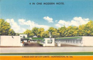 Huntington West Virignia 4 In One Modern Motel Vintage Postcard AA48866