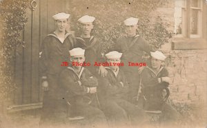 World War I, RPPC, US Navy Sailors in Europe 