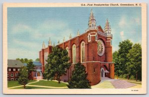 Vintage Postcard First Presbyterian Religious Church Greensboro North Carolina