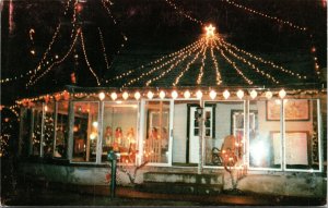 Rudds Christmas Farm Blue Creek Ohio OH Lights Christ Scene Postcard VTG UNP 
